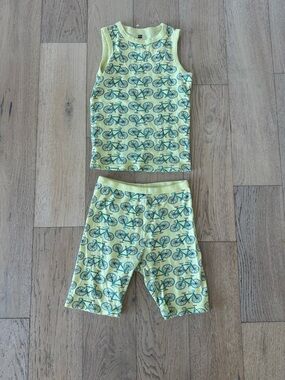 Tea Collection Bicylce Pajama Set Yellow Size 12
